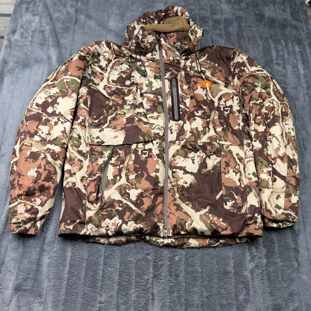 First Lite Woodbury Insulation Jacket Mens Large Fusion Camo Hunting Full Zip